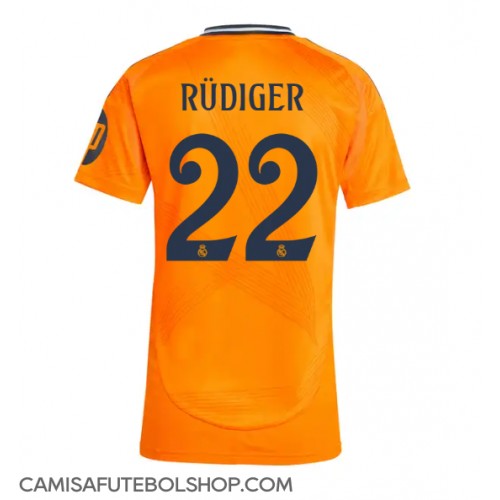 Camisa de time de futebol Real Madrid Antonio Rudiger #22 Replicas 2º Equipamento Feminina 2024-25 Manga Curta